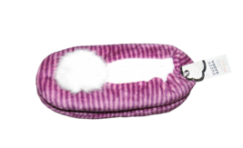 Fuzzy Babba Purple Striped Plush Slippers Slipper Socks Pom Pom Shoe Siz... - $9.99
