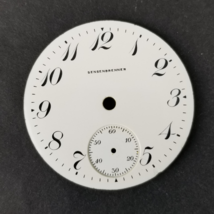 Sensenbrenner pocket watch face white porcelain 1 3/4&quot; antique parts - $474.79 MXN