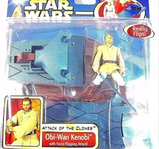 Star Wars - Angriff Der Klonen Deluxe OBI-WAN KENOBI+FORCE-FLIPPING Attack,Neu - £29.09 GBP