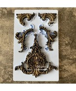 Relief Silicone Mould Resin mold Baroque Scroll Silicone Mold Fondant Su... - $17.81
