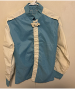 Rare Vintage JOCKEY HORSE RACING  Windbreaker Blue &amp; White Jacket Small - $2,808.51 MXN