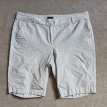 Ann Taylor Signature Cuffed Bermuda Shorts Womens Size 12 White Black St... - £17.01 GBP