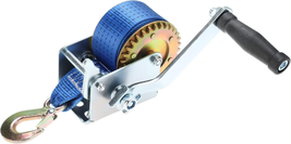 600lbs Hand Winch with Polyester Strap &amp; Hook for ATV, Boat, Trailer - $65.99