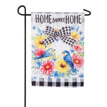 Spring Bird Wreath Suede Garden Flag- 2 Sided Message, 12.5&quot; x 18&quot; - $21.00