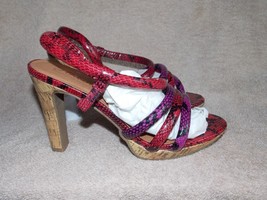 Paula Abdul Forever EXOTIC Print Strappy Heels Multi Color For Women 8/3... - $22.00