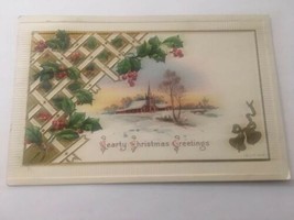 Vintage Postcard Posted 1915 Hearty Christmas Greetings - £1.15 GBP