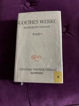 Goethes Werke: Band 1 Hardcover Vintage Christian Wegner Verlag Hamburg - £89.27 GBP