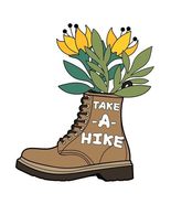 Take A Hike Flowers Boots Vinyl Decal Sticker UV &amp; Water Proof Gift Lapt... - $5.87