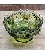 Vintage FENTON Dark Green COLONIAL HOBNAIL Heavy Candle Holder Dish 6.5&quot;... - $24.41 CAD