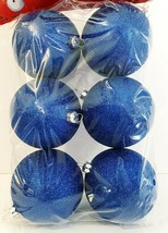 Blue Glittered Ornaments Shatterproof Memorial Day 4th of July Set of 4 Pkgs NIB - £19.84 GBP
