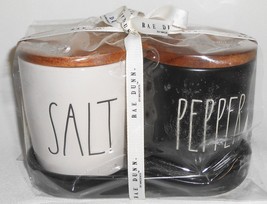 RAE DUNN by Magenta SALT &amp; PEPPER SHAKERS Wood Lids - $19.79