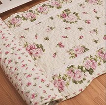 Ustide Rustic Rose Flowers Area Carpet,Home Decor Cotton Pink Roses, Pink - £35.27 GBP