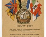 Jusqu&#39;Au Bout French Patriotic Postcard 1915 General Gallieni France Wan... - £22.15 GBP