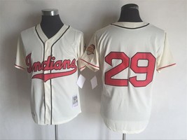 Indians #29 Satchel Paige Jersey Old Style Uniform Cream - $45.00