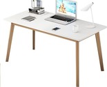Simple Wooden Writing Desk - Freestanding Modern Pc Laptop Computer Work... - $216.99
