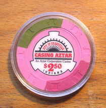 (1) $2.50 Casino Aztar Casino Chip - Evansville, Indiana - 1995 - Second... - $7.95