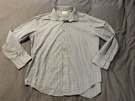Calvin Klein Dress Shirt 17-17.5 32/33 Slim Fit 4-Way Stretch Plaid Butt... - €8,37 EUR