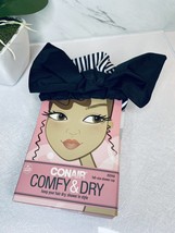 Conair Comfy &amp; Dry Full Size Bow Shower Cap Black White Stripe Free Shipping - £6.15 GBP
