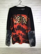 AC/DC Band Logo Acid Wash Long Sleeve Tee T Shirt Relaxed Fit Men&#39;s Size M - £36.01 GBP