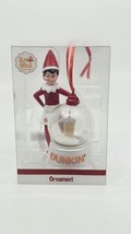 2023 Dunkin Donuts Ltd. Elf On The Shelf Girl Snow Globe Iced Coffee Orn... - $24.74