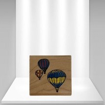 1985 Comotion Wood Rubber Stamps, 3 Hot Air Balloons - $4.95