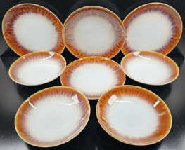 8 Pc Euro Ceramica Caramel Dinner Plates Entree Bowls Set Table Dining Dish Lot - $118.77