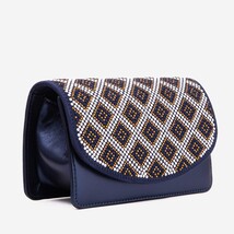 The Nampula Navy Blue Glitter Leather Handbag image 3