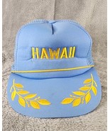 Hawaiian Headwear Hat Unisex Blue Yellow Embroidered Vintage Mesh Snapback - £15.56 GBP