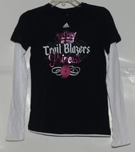 Adidas NBA Licensed Portland Trail Blazers Black Pink Youth Large 14 T Shirt - £12.81 GBP