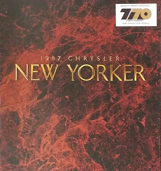 Primary image for 1987 Chrysler NEW YORKER sales brochure catalog 87 US Turbo