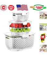 Multi-Functional 3-Piece Fresh Fruit &amp; Vegetable Containers – Keep Foods... - $109.09 CAD