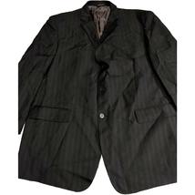 Angelo Rossi Mens Sports Coat Black Striped Inner Pockets Button Sleeve - £12.69 GBP