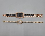 Joan Rivers Classics Watch Crystal Rose Gold Black LOT NEW Needs Battery - £38.57 GBP