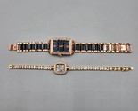 Joan Rivers Classics Watch Crystal Rose Gold Black LOT NEW Needs Battery - $48.37