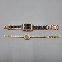 Joan Rivers Classics Watch Crystal Rose Gold Black LOT NEW Needs Battery - £38.61 GBP