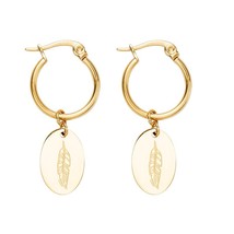 Wild&amp;Free Fashion Stainless Steel Small Circle Hoop Earrings Gold Geometric Char - £7.49 GBP