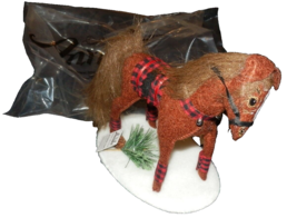 New 8&quot; Annalee Winter Woods Woodland Horse Plaid Winter Holiday Pony - £23.10 GBP