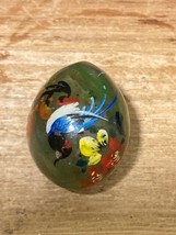 Beautiful Jade Stone Egg Hand Painted Flowers and Bird Approx 1.5&quot; - $163.64 MXN