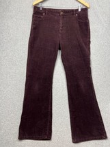 Lands&#39; End Modern Fit Womens 10 Corduroy Pants Straight Leg Burgundy Casual - $32.95