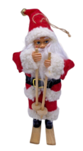 Santa on Skis Christmas Ornament Red Outfit Long White Beard 8&quot; Tall - £22.41 GBP