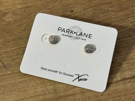 Park Lane Pierced Earrings Studs Gold Tone Textured Faux Marcasite Round Fancy - £19.46 GBP