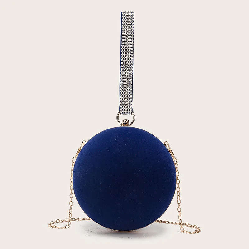 Velvet Red Round ball Evening Clutch bag  women&#39;s mini   dinner bag Wedding Part - $92.74