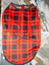Cuddl Duds Jammies for your Famlies Red Buffalo Plaid Fleece Dog Shirt Size L - £15.17 GBP