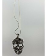 Unisex 925 Sterling Solid Silver And Alloy Day Of The Dead Sugar Skull N... - $15.83