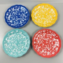 The Pioneer Woman Country Splatter 6.25&quot; Appetizer Plates Melamine Set 4 Colors - £25.82 GBP