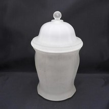 Indiana Tiara White Frosted Satin Glass Storage Jar 10 Inch - £115.48 GBP