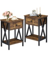 Vecelo Nightstands Set Of 2, Modern Bedside End Tables, Night Stands Wit... - $96.99