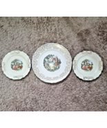 DORLEXA CHINA HAND PAINTED DECORATIVE 3 PLATES SET 22K WS GEORGE CANARYT... - €47,25 EUR