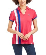 MSRP $40 U.S. Polo Assn. Red &amp; Blue Side-Stripe Notch Neck Polo Size XS - $15.67