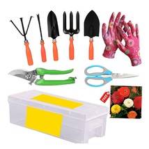 Gardening Tools Kit 10 Pcs Cultivator, Fork, Trowels, Weeder, Garden Gloves, Pru - £51.74 GBP